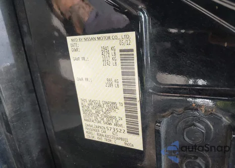 2012 Nissan Altima 2.5 S z USA, uszkodzony, nr VIN 1N4AL2APXCN573522